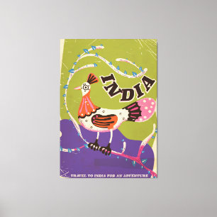 Impressão Em Tela Poster de viagens de India do vintage