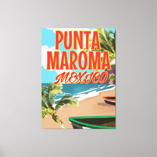 Impressão Em Tela Poster de viagens de México da praia de Punta