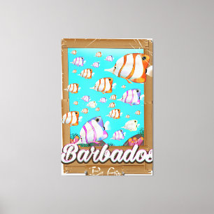 Impressão Em Tela Poster de viagens de peixes tropicais de Barbados