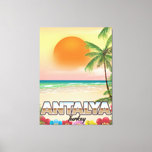 Impressão Em Tela Poster de viagens de praia de Antalya Turkey