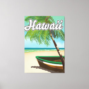 Impressão Em Tela Poster de viagens de Praia Tropical do Havaí