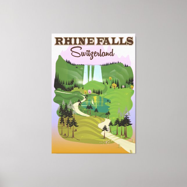 Impressão Em Tela Poster de viagens de Suiça do Reno (Frente)