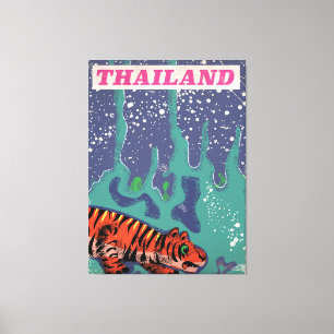 Impressão Em Tela Poster de viagens de tigre da Tailândia