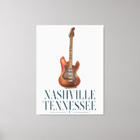 Poster de viagens de Violão de Nashville Tennessee