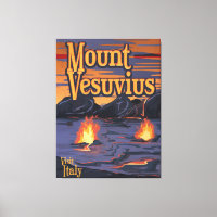 Poster de viagens de vulcão Monte Vesúvio