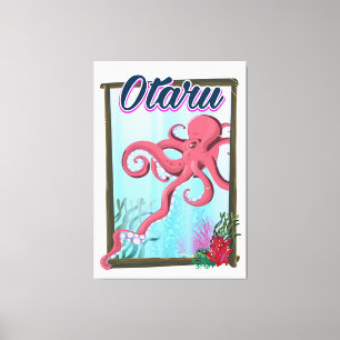 Impressão Em Tela Poster de viagens do calamar de Otaru Japão