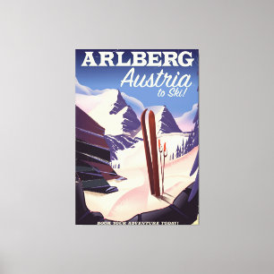 Impressão Em Tela Poster de viagens do esqui de Arlberg Áustria