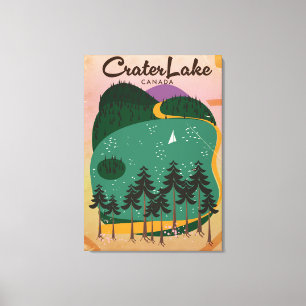 Impressão Em Tela Poster de viagens do lago de cratera do Canadá
