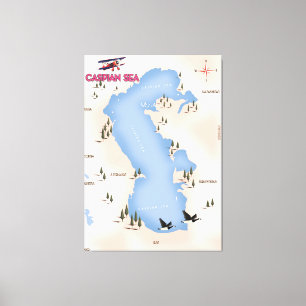 Impressão Em Tela Poster de viagens do mapa do estilo do vintage do