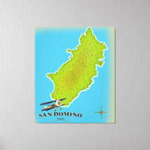 Impressão Em Tela Poster de viagens do mapa Elba Itália
