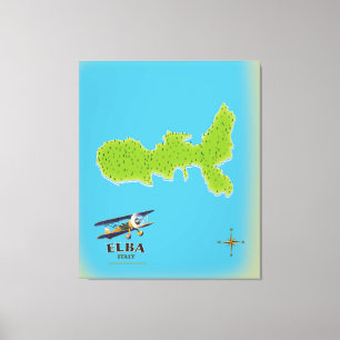 Impressão Em Tela poster de viagens do mapa Elba Itália