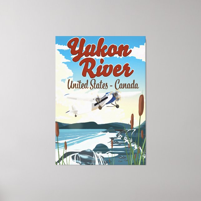 Impressão Em Tela Poster de viagens do Rio Yukon EUA Canadá (Frente)