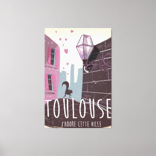 Impressão Em Tela Poster de viagens dos desenhos animados de