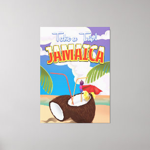 Impressão Em Tela Poster de viagens dos desenhos animados de Jamaica
