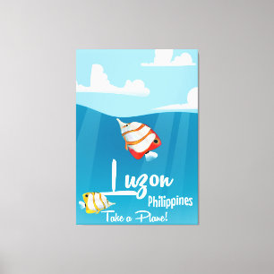 Impressão Em Tela Poster de viagens dos desenhos animados de Luzon,