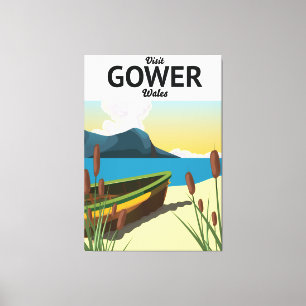 Impressão Em Tela Poster de viagens Gower Wales