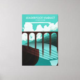 Impressão Em Tela Poster de viagens Leaderfoot Viaduct Scotland