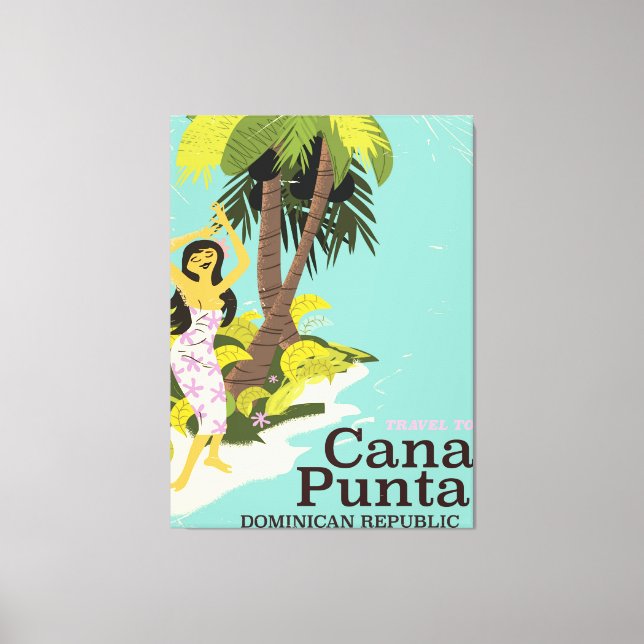 Impressão Em Tela Poster de viagens Punta Cana República Dominicana (Frente)