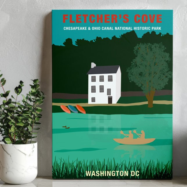 Impressão Em Tela Poster de viagens Retro Fletcher Cove Washington D (Criador carregado)