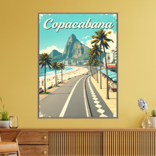 Impressão Em Tela Poster de viagens Retroativo Vintage - Praia de Co