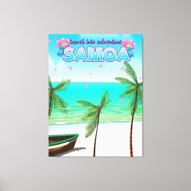 Impressão Em Tela Poster de viagens "viagem para aventura" de Samoa. (Frente)