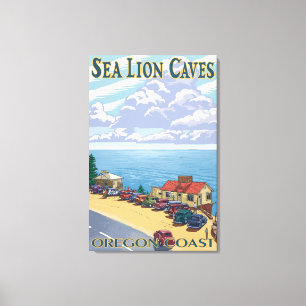 Impressão Em Tela Poster de Viagens vintage de Cavernas de Leão do O