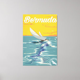 Impressão Em Tela Poster de viagens vintage de navegação das Bermu