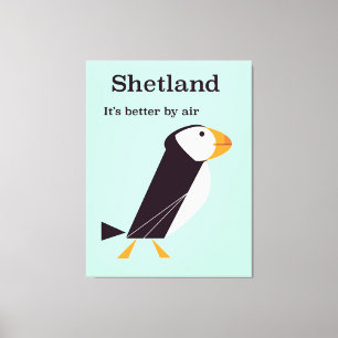 Impressão Em Tela poster de Viagens vintage de Shetland Puffin