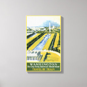 Impressão Em Tela Poster de Viagens vintage de Washington restaurado