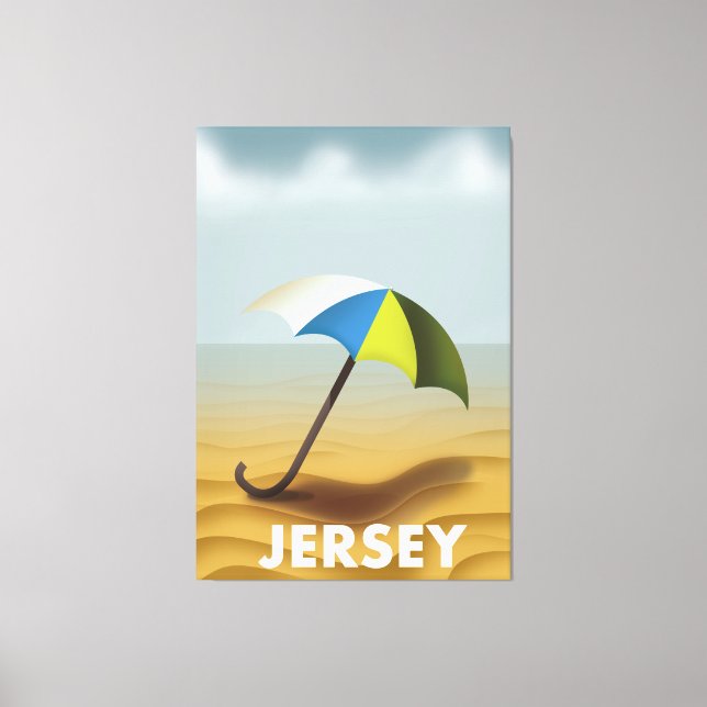 Impressão Em Tela Poster de viagens Vintage Jersey. (Frente)