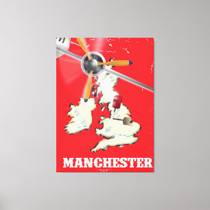 Impressão Em Tela Poster de viagens Vintage Manchester