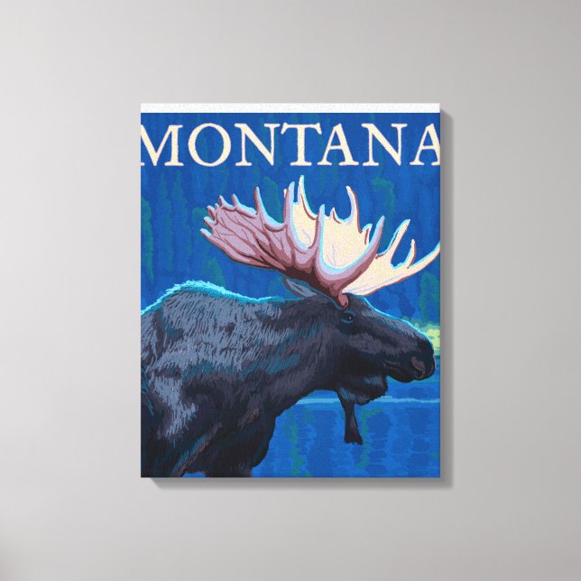 Impressão Em Tela Poster de Viagens vintage MontanaMoose (Frente)