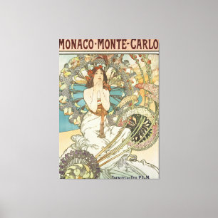 Impressão Em Tela Poster de Vintage Mont-Carlo por Alphonse Mucha