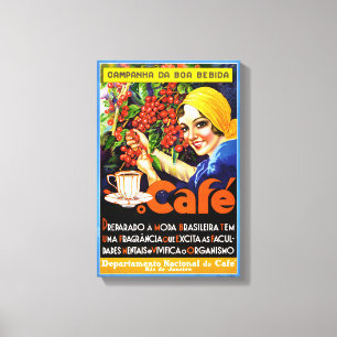 Impressão Em Tela Poster do anúncio do vintage do café de Bebida d