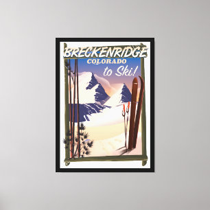 Impressão Em Tela Poster do esqui de Breckenridge, Colorado
