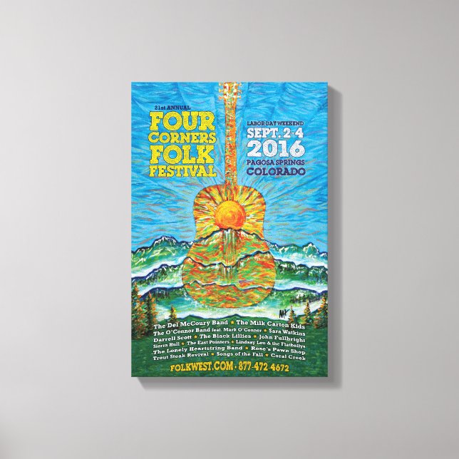 Impressão Em Tela poster do Festival Folk de Quatro Cantos de 2016 (Frente)