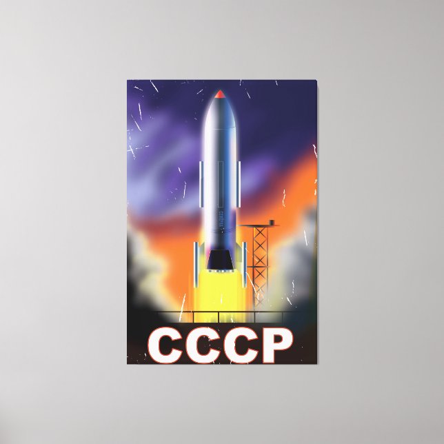 Impressão Em Tela Poster do foguete espacial da União Soviética (Frente)