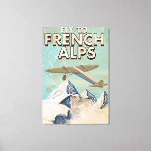 Impressão Em Tela Poster francês das viagens vintage dos cumes