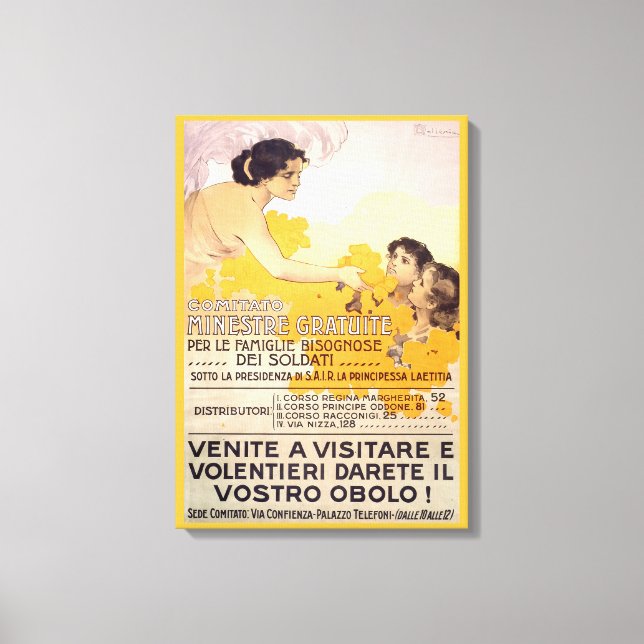 Impressão Em Tela Poster italiano Vintage 1917 (Frente)