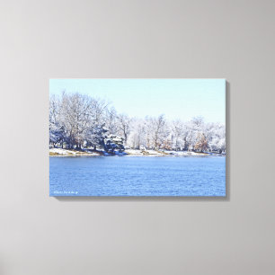 IMPRESSÃO EM TELA POSTER, LAGO MAIS VELHO IMPOSTO COM ÁRVORES BRANCA