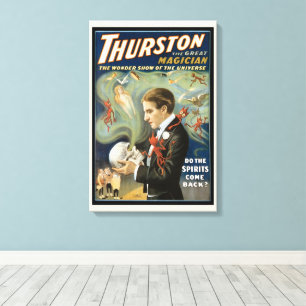 Impressão Em Tela Poster mágico do vintage, Thurston, grande mágic