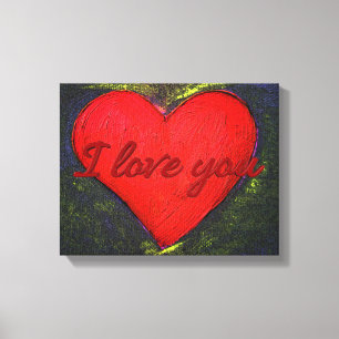 Impressão Em Tela Poster pintado de coração ondulado