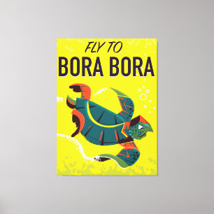 Impressão Em Tela poster viagens vintage Bora Bora