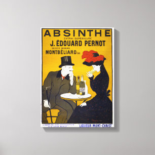 Impressão Em Tela Poster vintage do absinto restaurado