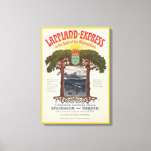 Impressão Em Tela Poster vintage Do Comboio Lappland-Express