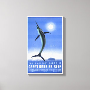 Impressão Em Tela Poster vintage do recife de corais da barreira de