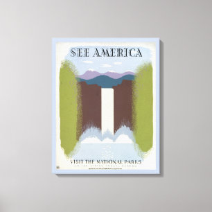 Impressão Em Tela Poster vintage Promovendo Viagem para Parques Naci