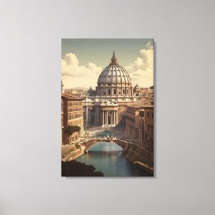 Impressão Em Tela Poster vintage Roma