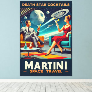 Impressão Em Tela Posteres de viagens Espaciais Martini Coquetéis da