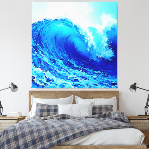 Impressão Em Tela Potente Design de Onda Oceânica